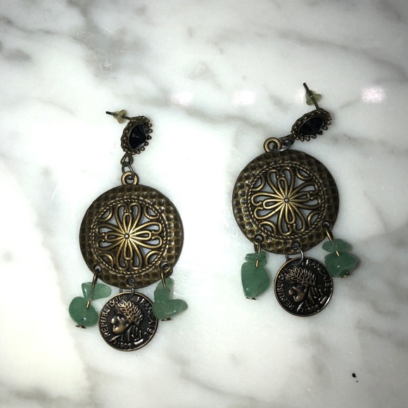 Drop Coin Earrings - Picture 1 of 2